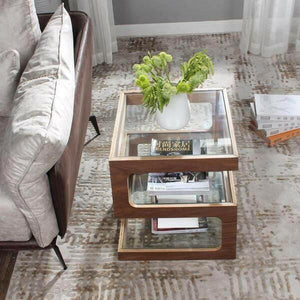 Thierry - Three Tier Walnut End Table | Bright & Plus.