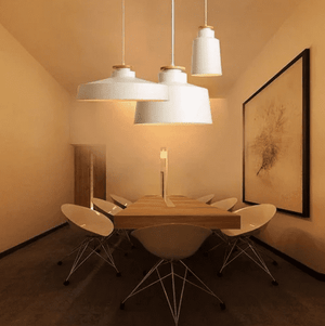 Tizia - Contrast Metal & Wood Pendant Lights