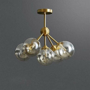 Vag - Modern LED chandelier with metal base and glass globes