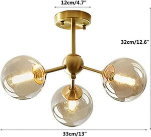 Vag - Modern LED chandelier with metal base and glass globes