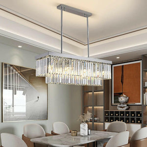 Viktor - 2 Level Pendant Lamp with Transparent Faceted Glass