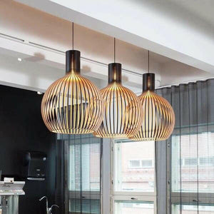 Bee - Wide Wood Birdcage Pendant Light Shade | Bright & Plus.