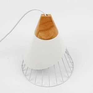 Wooden Base Iron Cage Hanging Nordic Lamp | Bright & Plus.