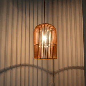 Wooden bird cage pendant light | Bright & Plus.