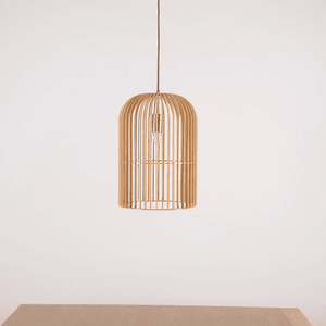 Wooden bird cage pendant light | Bright & Plus.