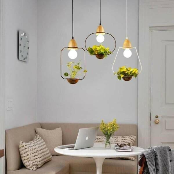 Zox - Modern Nordic Iron Pendant Planter Lamp | Bright & Plus.