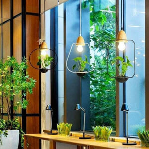 Zox - Modern Nordic Iron Pendant Planter Lamp | Bright & Plus.